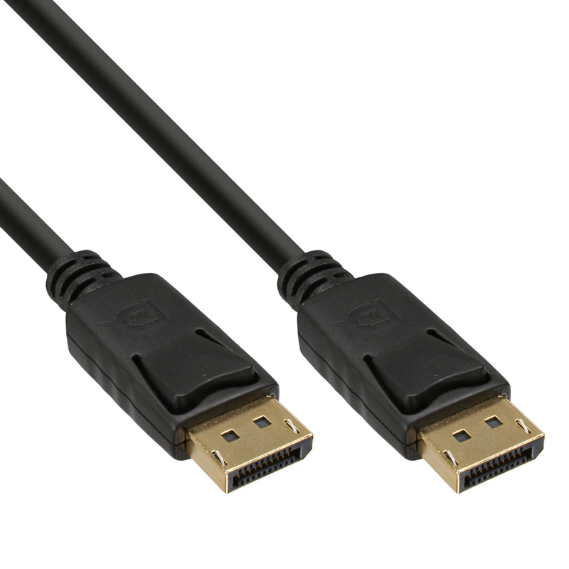 InLine® DisplayPort Kabel schwarz vergoldete Kontakte 0,5m