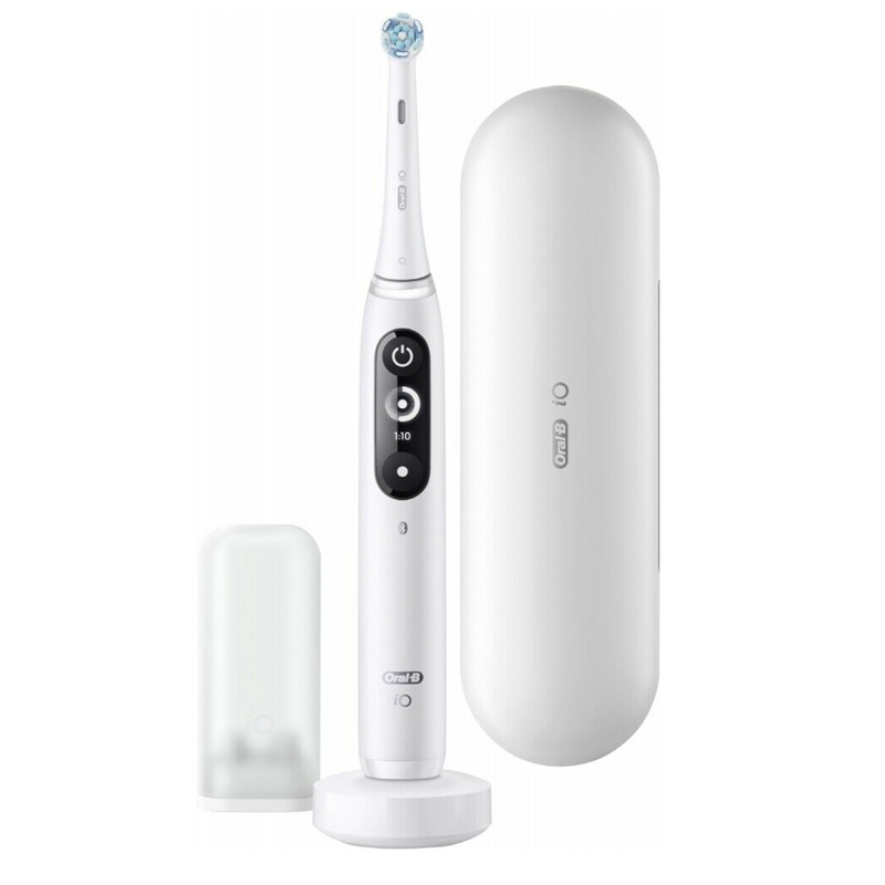 Oral-B iO 7N Elektrische Zahnbürste mit Magnet-Technologie white alabaster
