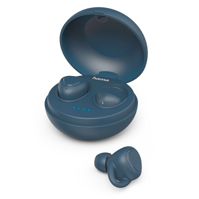 Hama Bluetooth®-Kopfhörer LiberoBuds In-Ear Full Wireless mit Ladestation blau