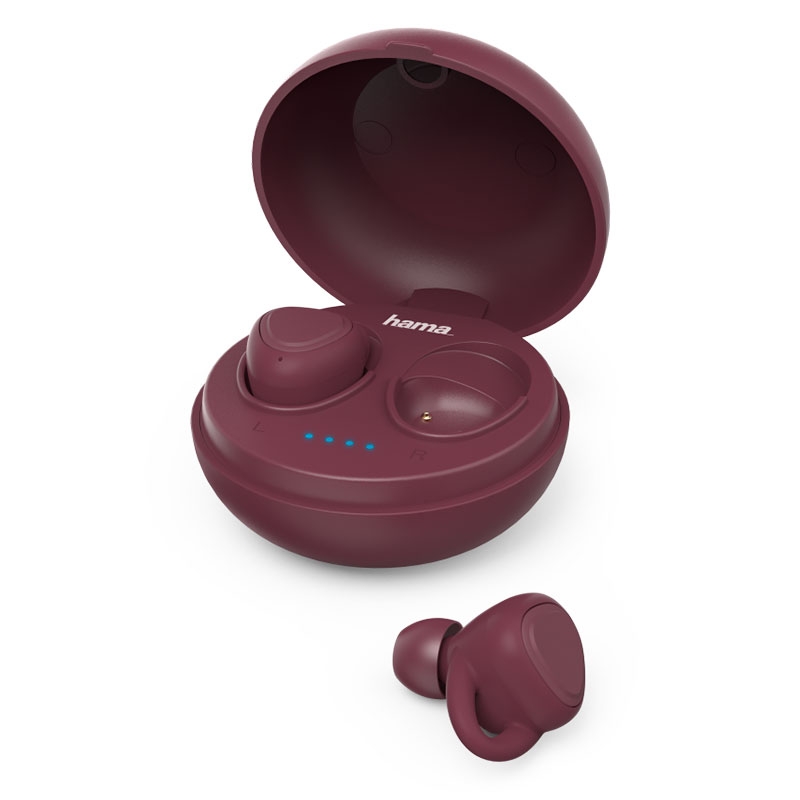 Hama Bluetooth®-Kopfhörer LiberoBuds In-Ear Full Wireless mit Ladestation rot
