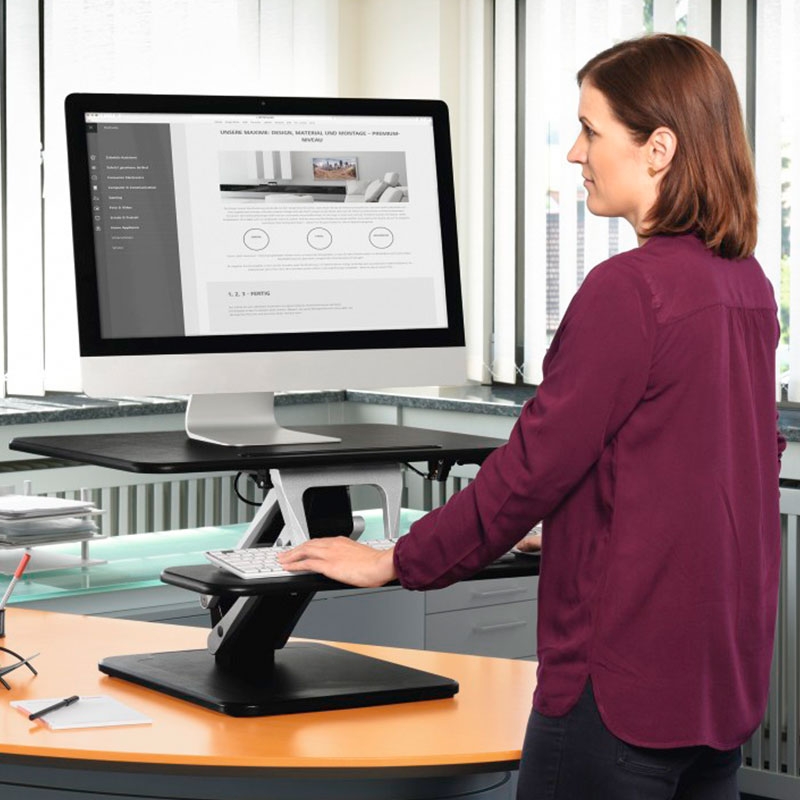 Hama Aufsatz für Sitz-Steh-Arbeitsplatz, S (68,0 x 52,0 cm) schwarz
