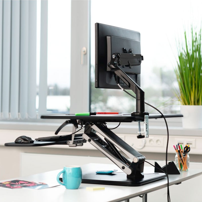 Hama Aufsatz für Sitz-Steh-Arbeitsplatz, S (68,0 x 52,0 cm) schwarz