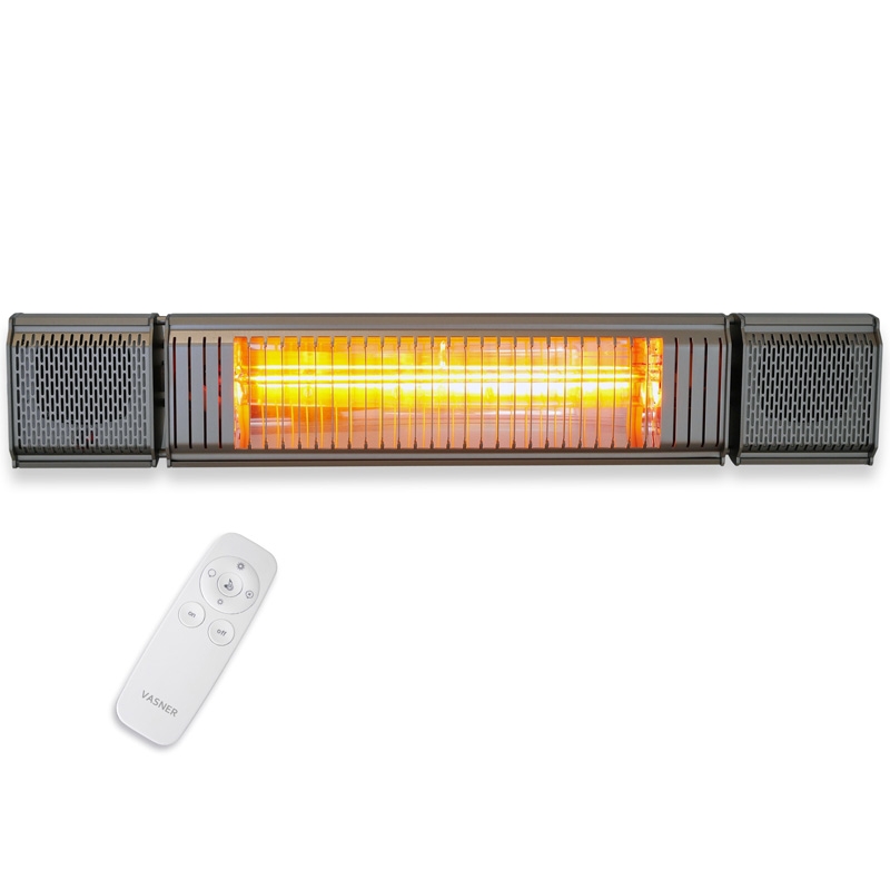 Vasner Appino BEATZZ Infrarotstrahler mit Bluetooth-Lautsprecher grau