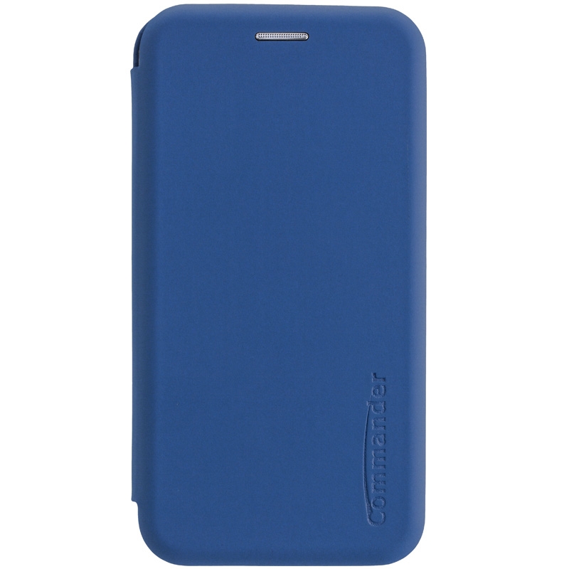 Peter Jäckel COMMANDER Book Case CURVE für Apple iPhone 12/12 Pro Soft Touch Maritim Blue