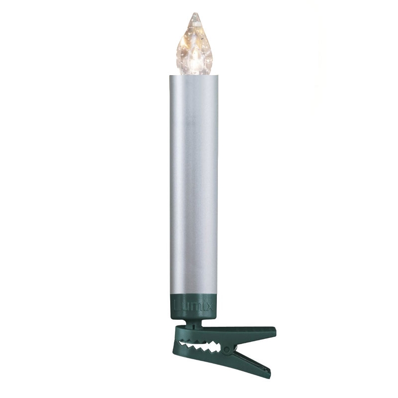 Krinner Lumix Deluxe 10er Basis-Set Kabellose Christbaumkerzen Silber