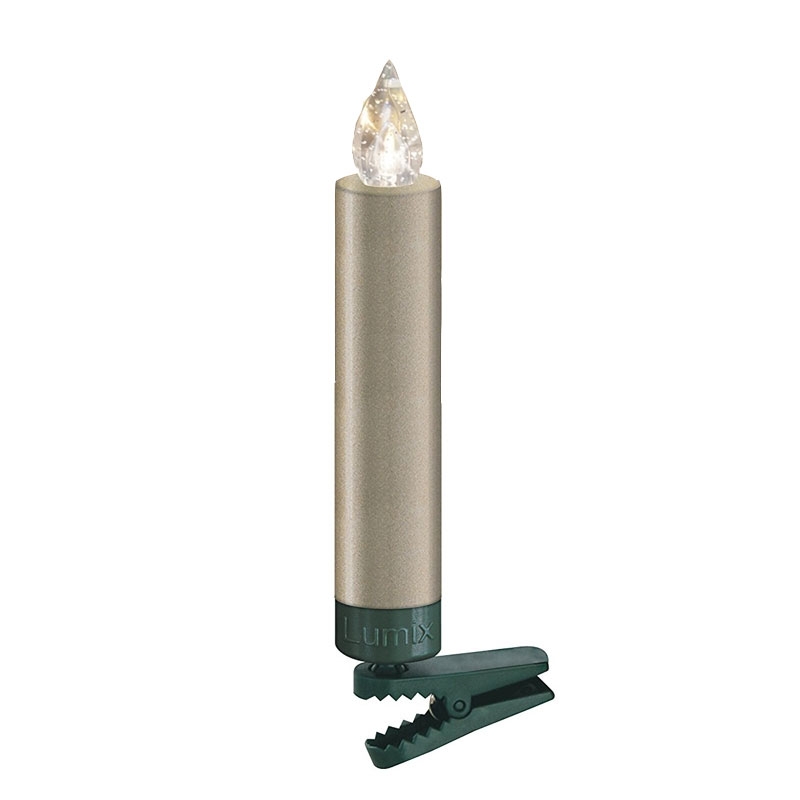 Krinner Lumix Premium 12er Basis-Set Kabellose Christbaumkerzen Cashmere