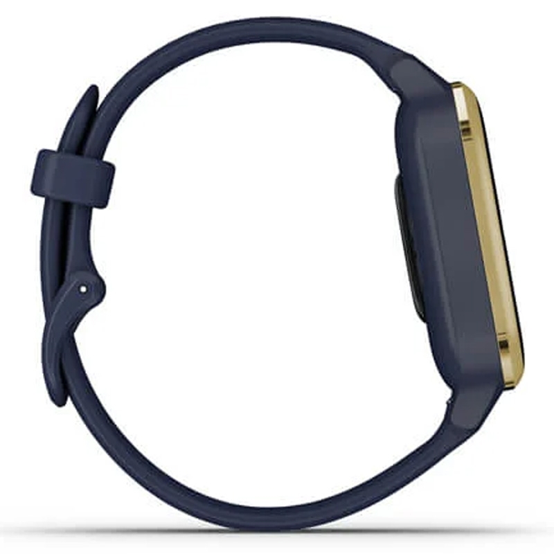 Garmin Venu SQ Music GPS-Fitness-Smartwatch dunkelblau/weißgold