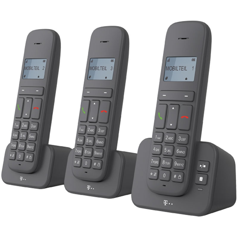 Telekom Sinus CA37 trio DECT-Telefon mit AB 3x Mobilteil