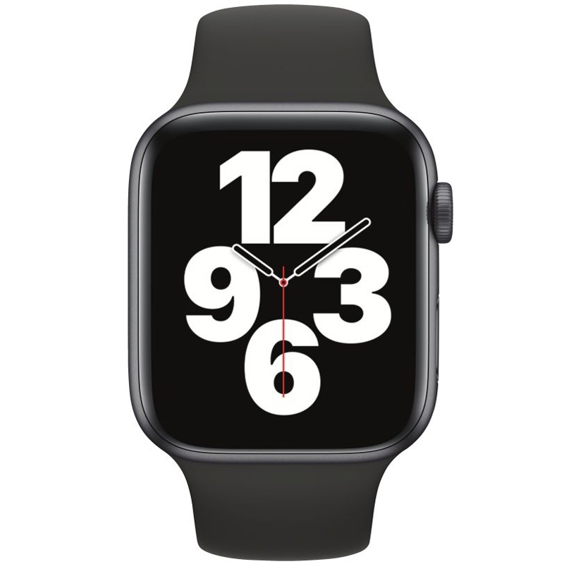 Apple Watch SE GPS 44mm Alu schwarzes Armband Space Grau