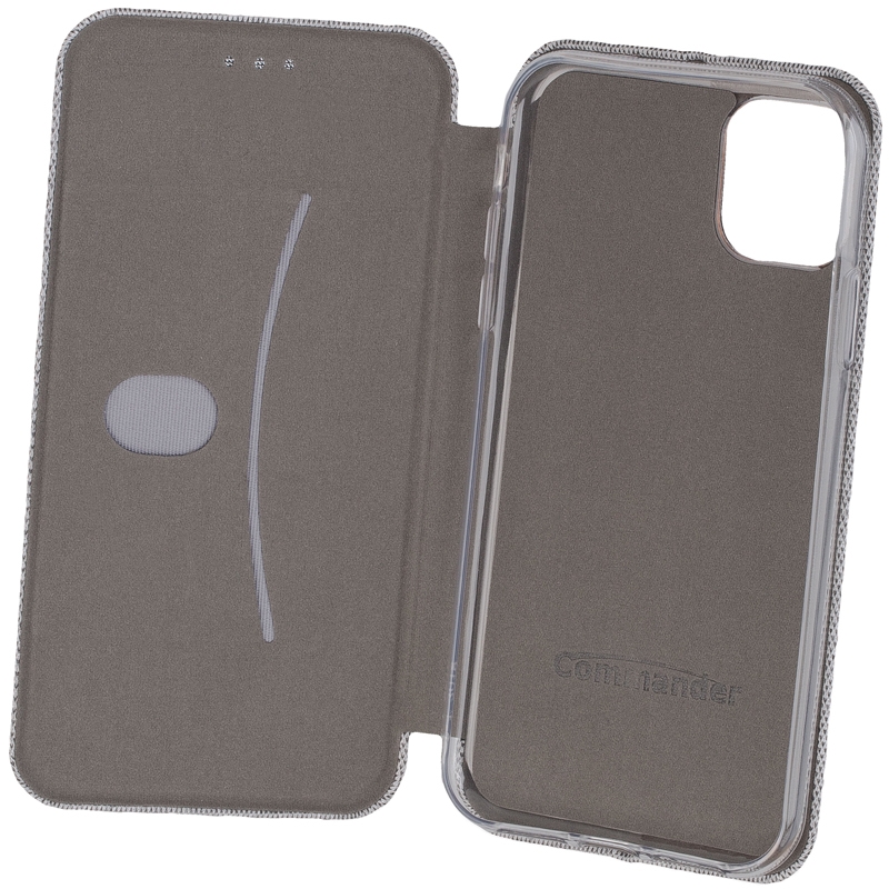 Peter Jäckel COMMANDER Book Case CURVE für Apple iPhone 12 Pro Max Suit Elegant Gray