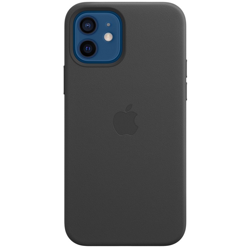 Apple iPhone 12 / 12 Pro Leder Case schwarz mit MagSafe