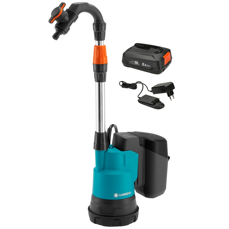 GARDENA 14602-20 Akku-Regenfasspumpe 2000/2 18V P4A Set