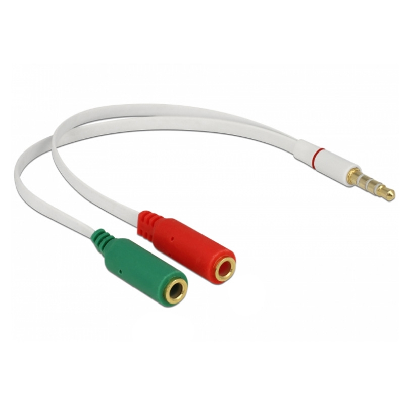 Delock Adapterkabel Klinke 2 x Klinke 3,5 mm 3 Pin > 3,5 mm 4 Pin