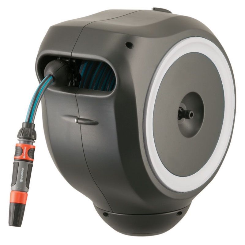 GARDENA 18612-20 Wand-Schlauchbox RollUp M (weiß) 20 m