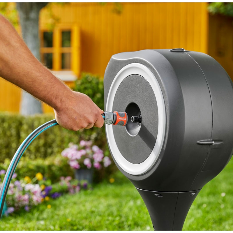 GARDENA 18616-20 Garten-Schlauchbox RollUp M (weiß) 20 m