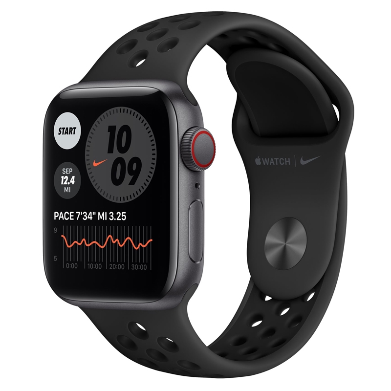 Apple Watch SE LTE Nike Space Grau 44mm Sportarmband Anthrazit/Schwarz