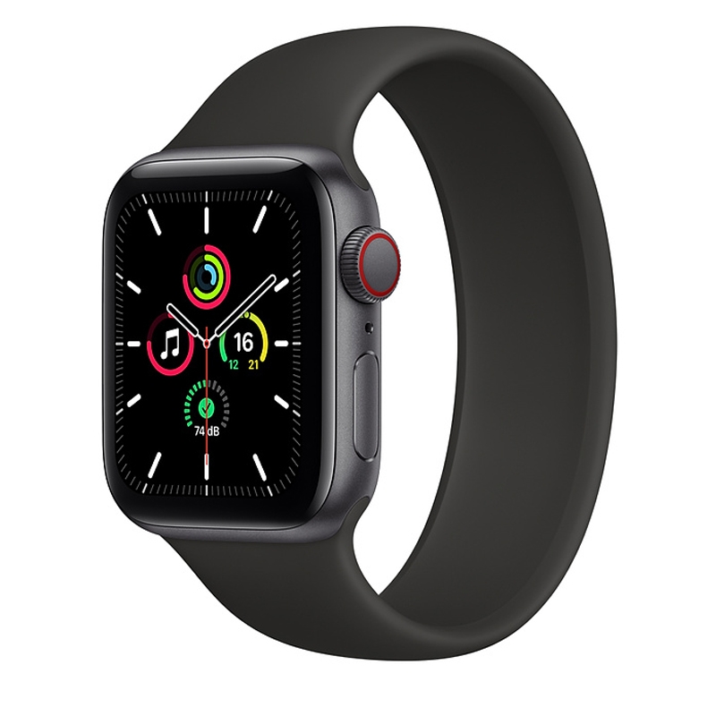 Apple Watch SE LTE Space Grau 44mm Sportarmband Schwarz