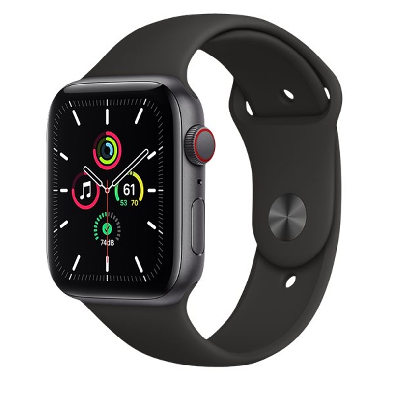 Apple Watch SE LTE Space Grau 40mm Sportarmband Schwarz