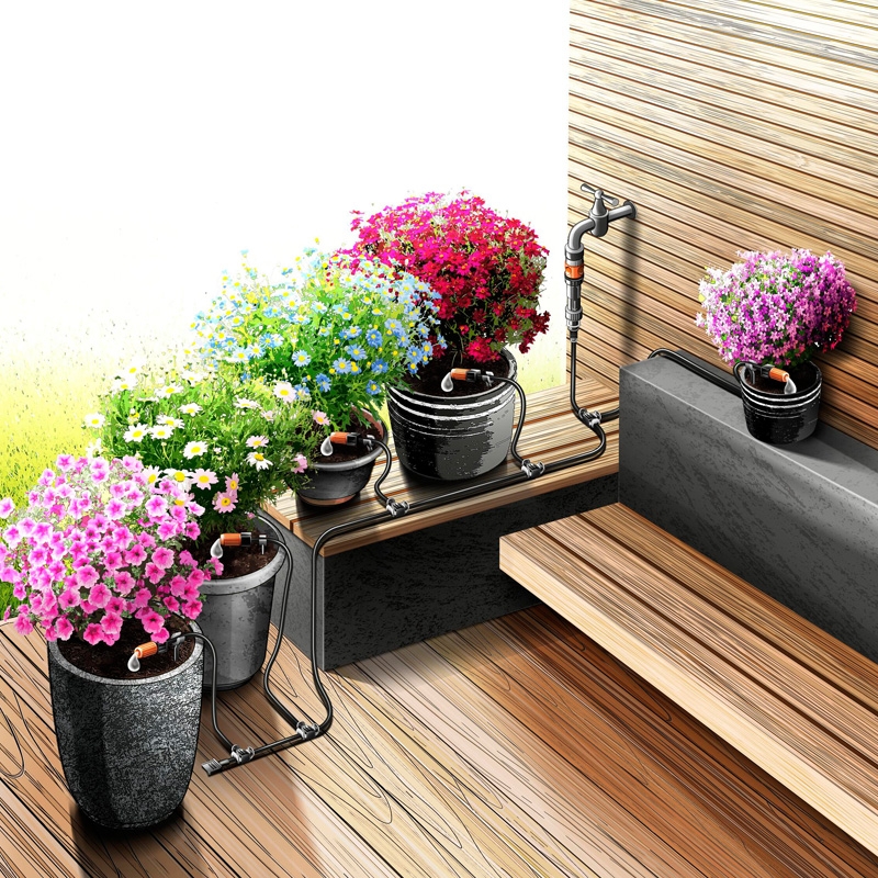 GARDENA 13000-51 Micro-Drip-System Start Set Pflanztöpfe S