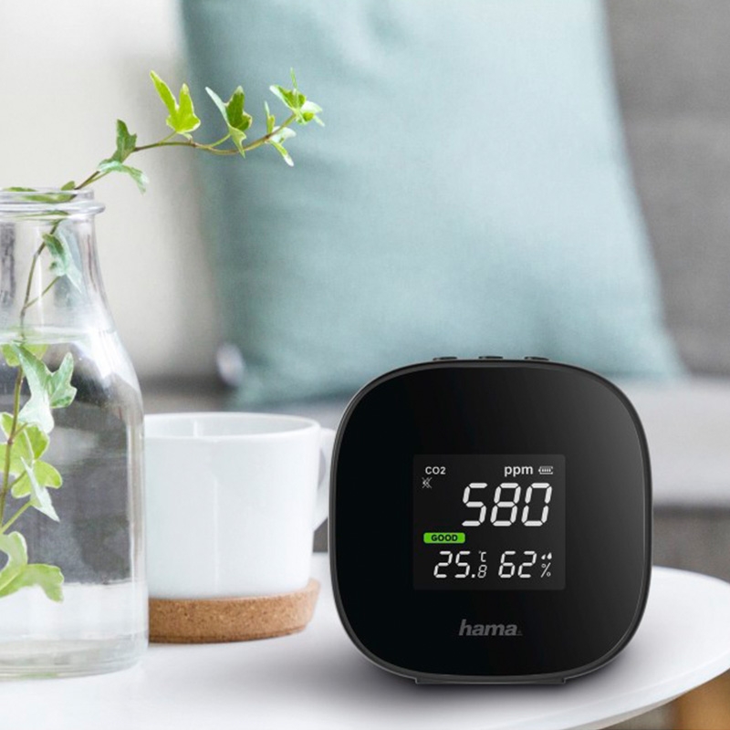 Hama Luftqualitätsmessgerät Safe CO2-, Temperatur-, Luftfeuchtigkeitsmessung