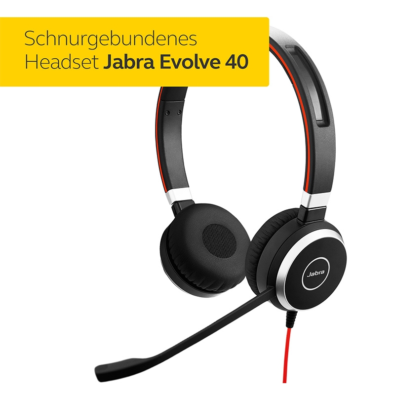 Jabra Evolve 40 UC Stereo Headset black