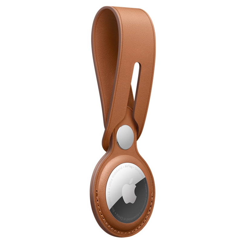 Apple AirTag Anhänger aus Leder - Sattelbraun