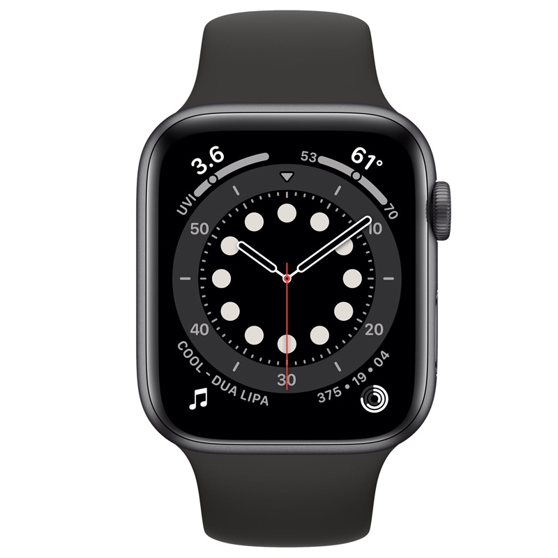 Apple Watch Series 6 GPS + LTE  44mm Aluminium Sportarmband schwarz