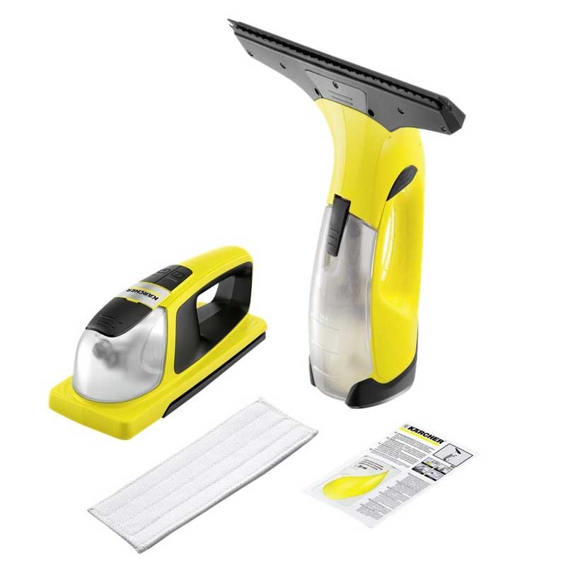 Kärcher Akku-Fenstersauger WV 2 Plus N und Vibrierender Akku-Wischer KV 4