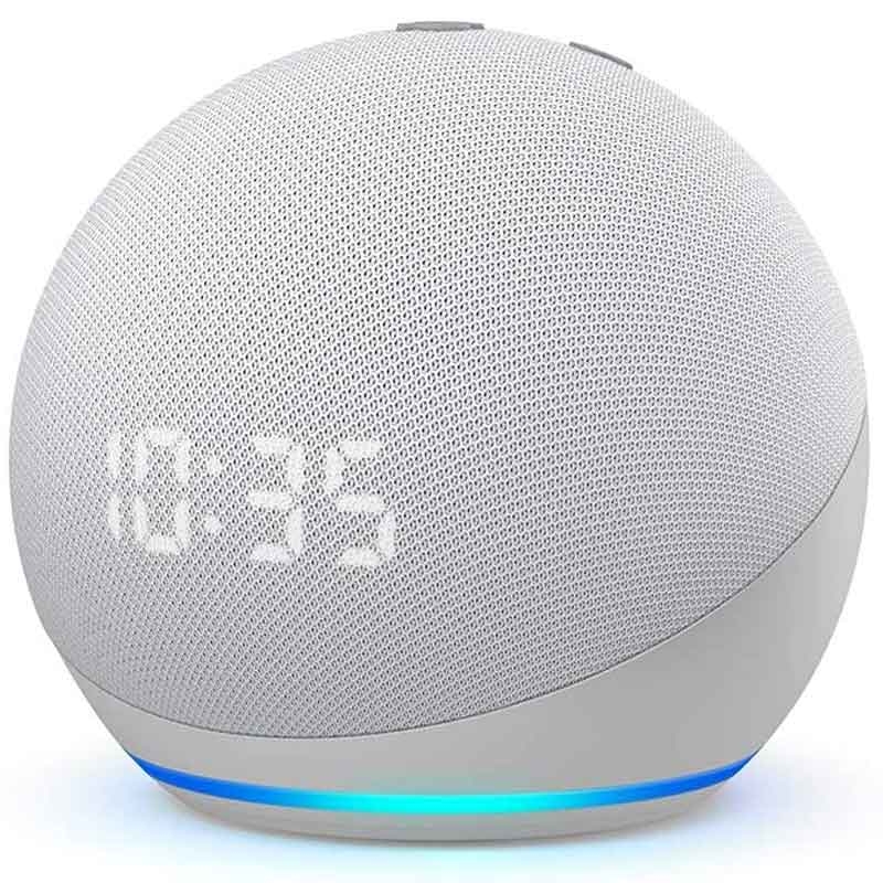 Amazon Echo Dot (4. Generation) Smarter Lautsprecher mit Alexa weiß mit Uhr