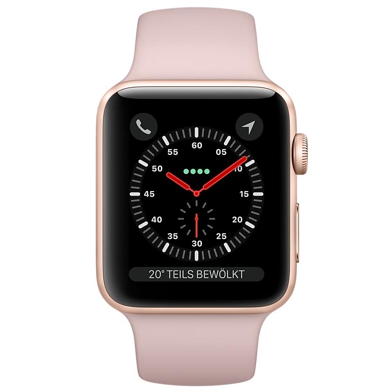 Apple Watch Series 3 38mm Aluminiumgehäuse gold Sportarmband sandrosa