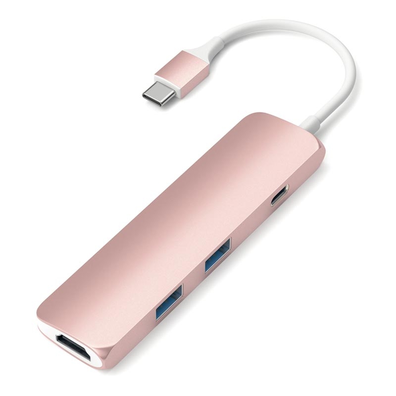 Satechi Type-C USB Passthrough HDMI Hub Rosegold