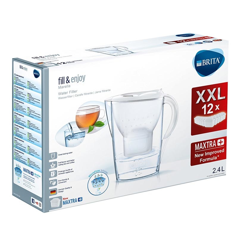 Brita Wasserfilter Marella Jahrespaket inkl. 12 Maxtra+ weiß