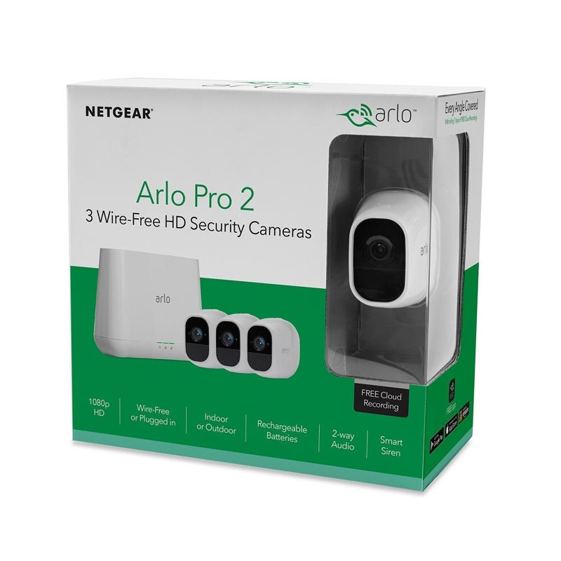 Netgear Arlo Pro 2 VMS4330P wiederaufladbare Smart Home 3 HD-Überwachungs Kamera-Sicherheitssystem