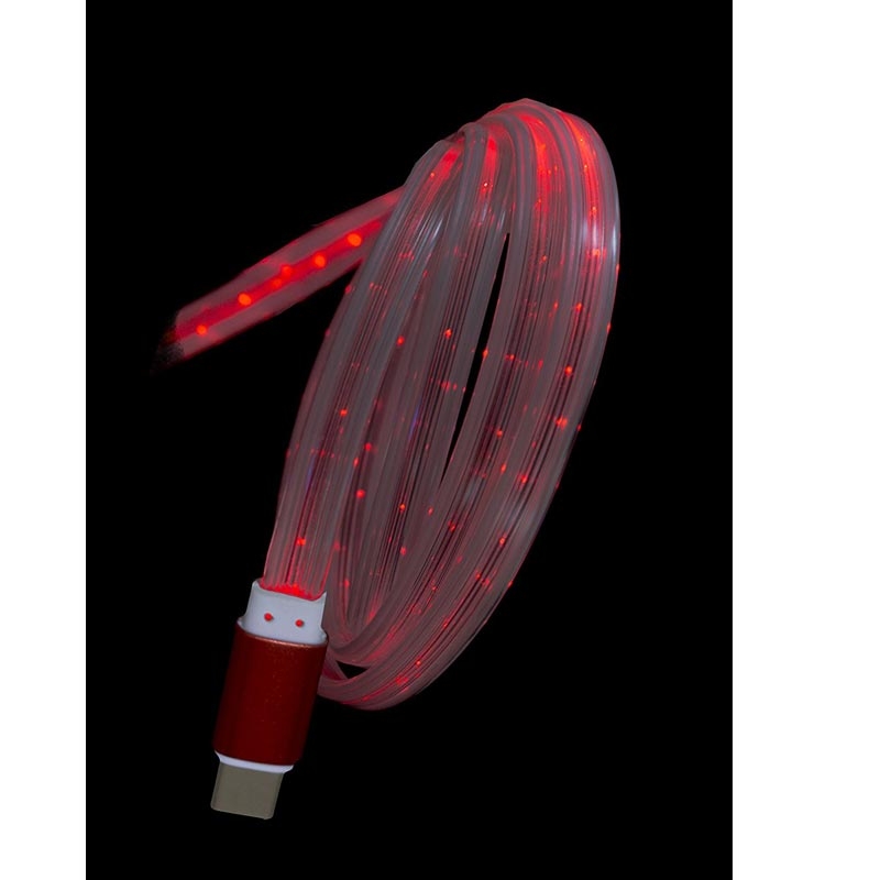 Peter Jäckel USB LED Flow Light Cable Lightning 1m Red mit Sync- und Ladefunktion