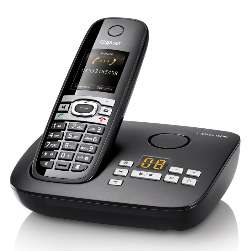 Gigaset CX610A ISDN Pianoschwarz ISDN-Schnurlostelefon