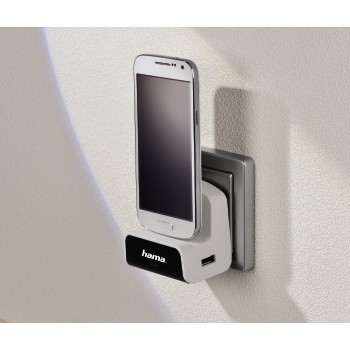 Hama Ladestation mit Micro-USB- und USB-Anschluss, 2,1A