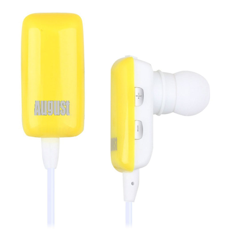 August EP605Y in Ear Bluetooth Ohrhörer mit Mikrofon gelb