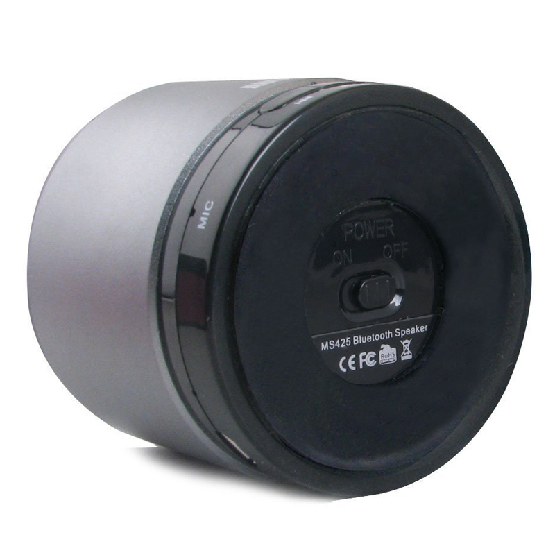 August MS425S tragbarer Bluetooth Lautsprecher mit Mikrofon silber