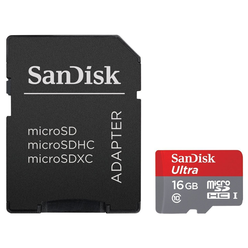 Sandisk Ultra Android microSDHC 16GB + SD Adapter + Memory Zone