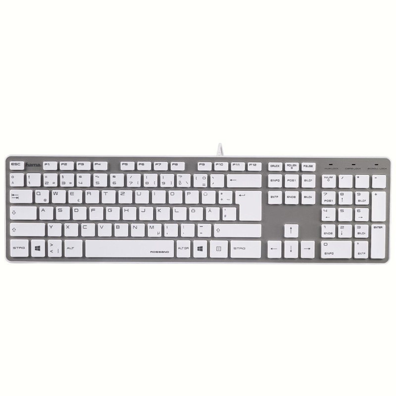 Hama Tastatur "Rossano", Weiß/Silber