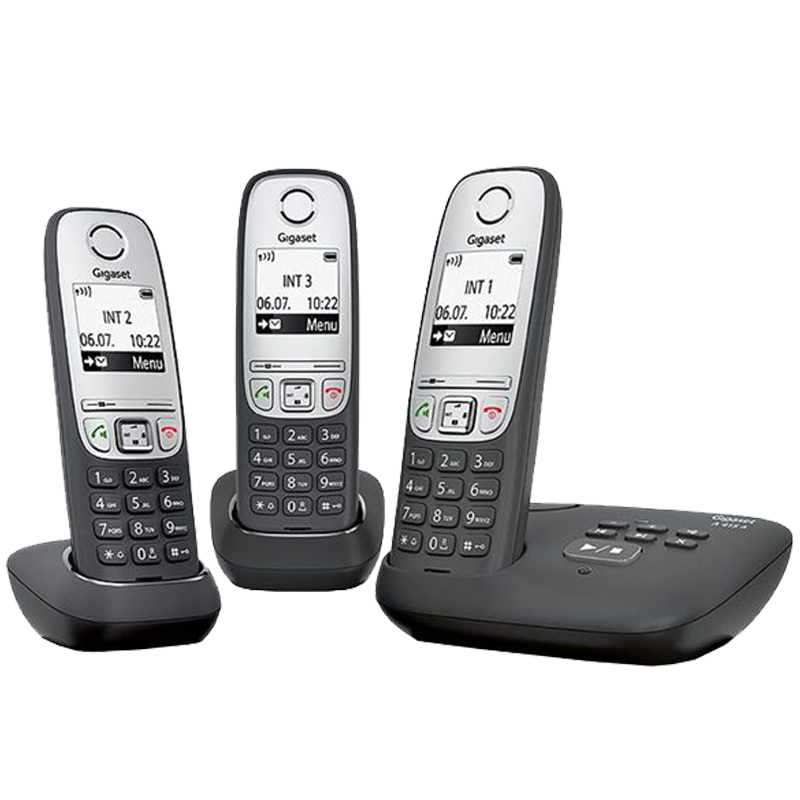 Gigaset A415A Trio mit Anrufbeantworter schwarz Schnurlostelefon