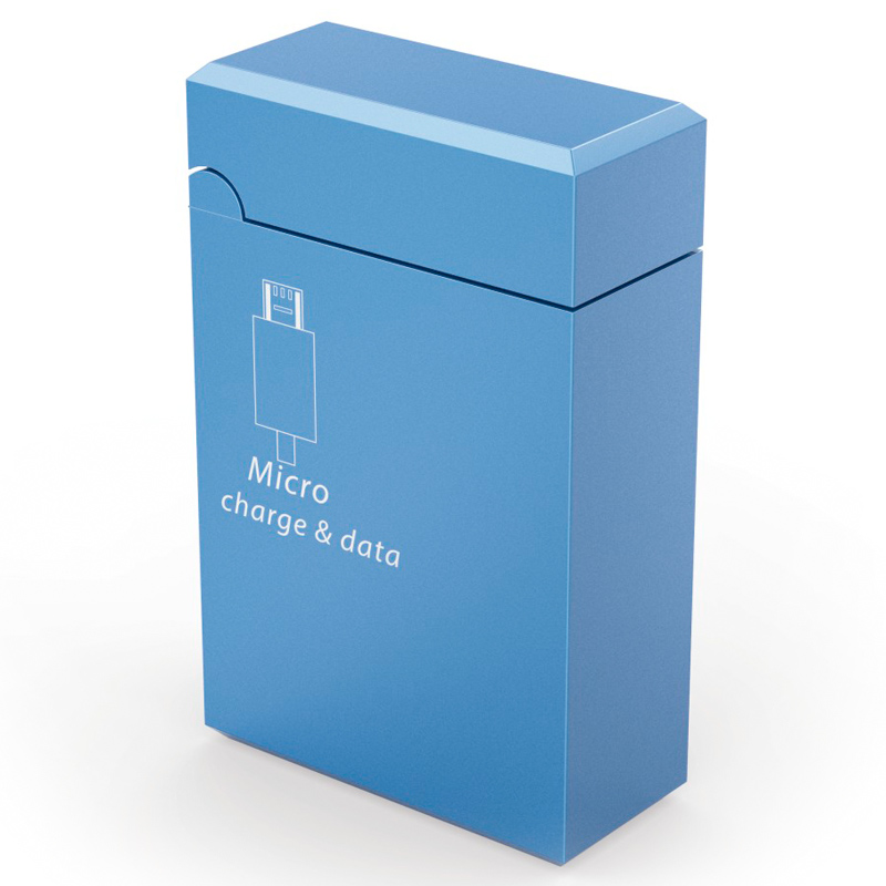 Hama Ausziehbares Micro-USB-Kabel im Klappgehäuse 0,75m blau