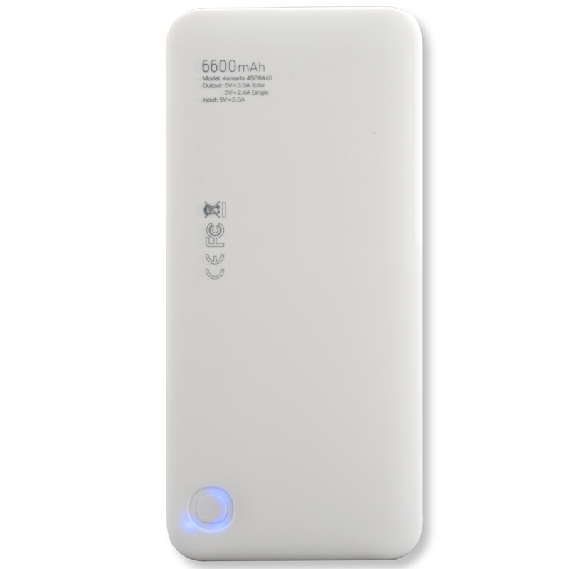 4smarts Duos Slim Powerbank 6600 mAh grau/weiß