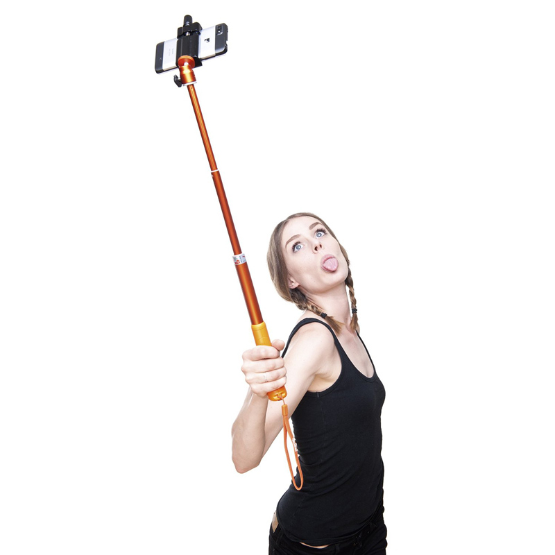 Rollei Selfie Stick Arm Extension mit Bluetooth Auslöser orange