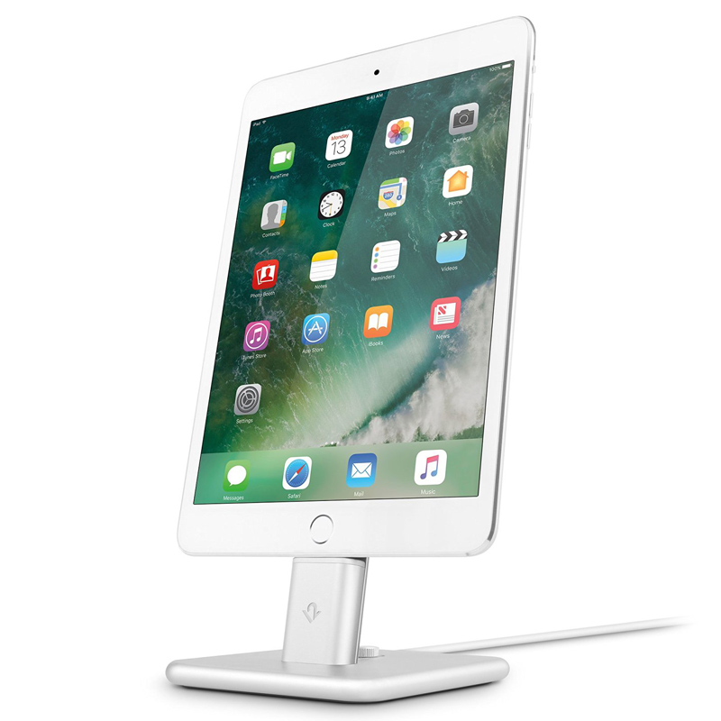 Twelve South HiRise 2 Deluxe Desktop Stand inkl. Lighting- & Micro-USB-Kabel für iPhone silbe