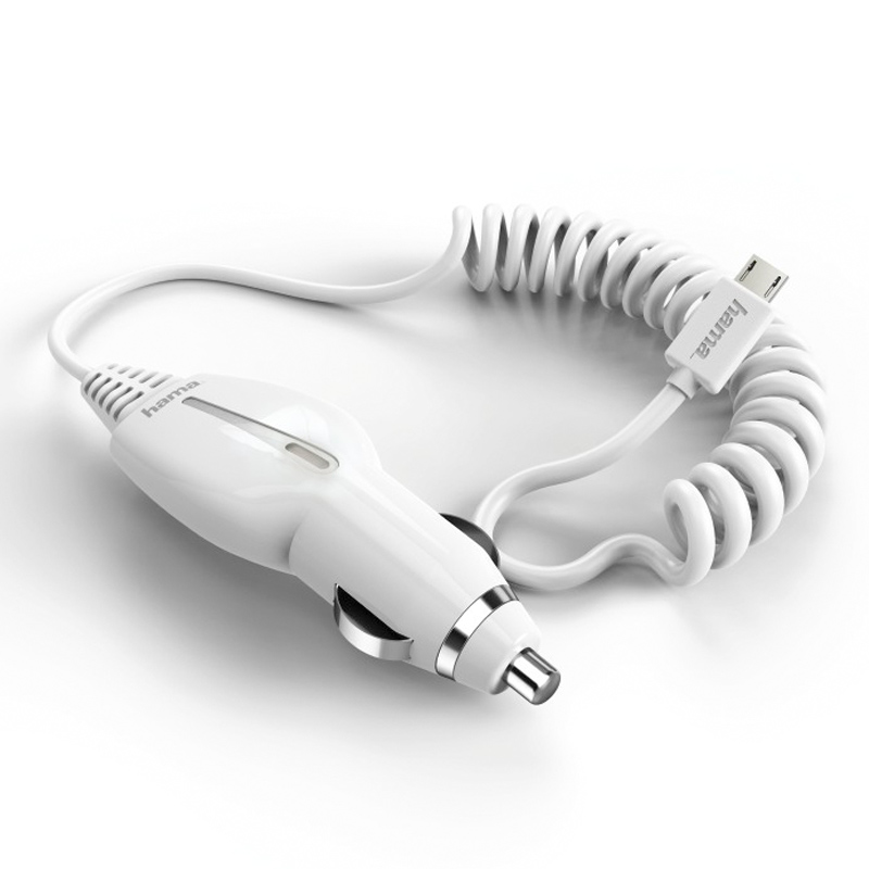 Hama Kfz-Ladegerät, Micro-USB, 1 A, Weiß