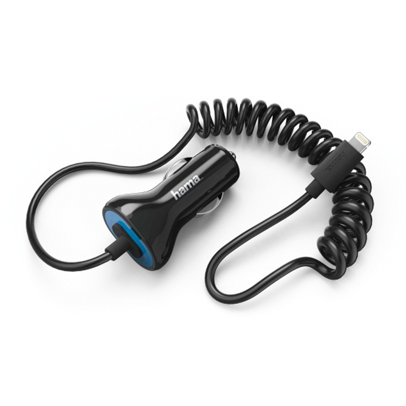 Hama Kfz-Ladegerät, Lightning, 2.4 A, Schwarz