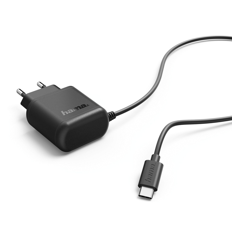 Hama Ladegerät, USB Type-C, 3 A, Schwarz