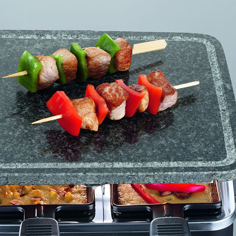 Severin RG 2343 Raclette - Partygrill mit Naturgrillstein schwarz