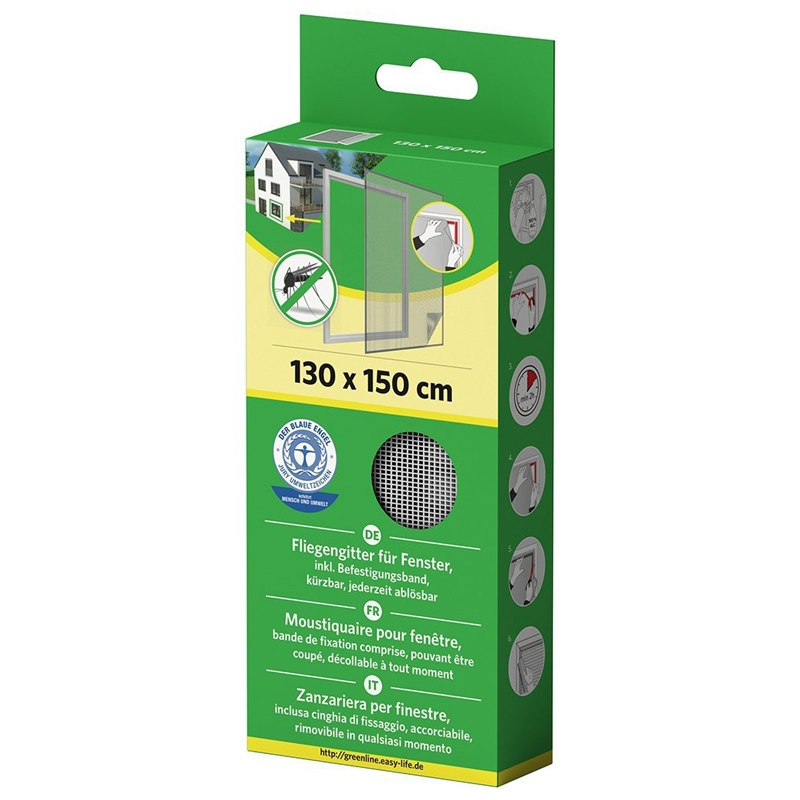 easy life Insektenschutz Fliegengitter für Fenster 130 x 150 cm Weiss